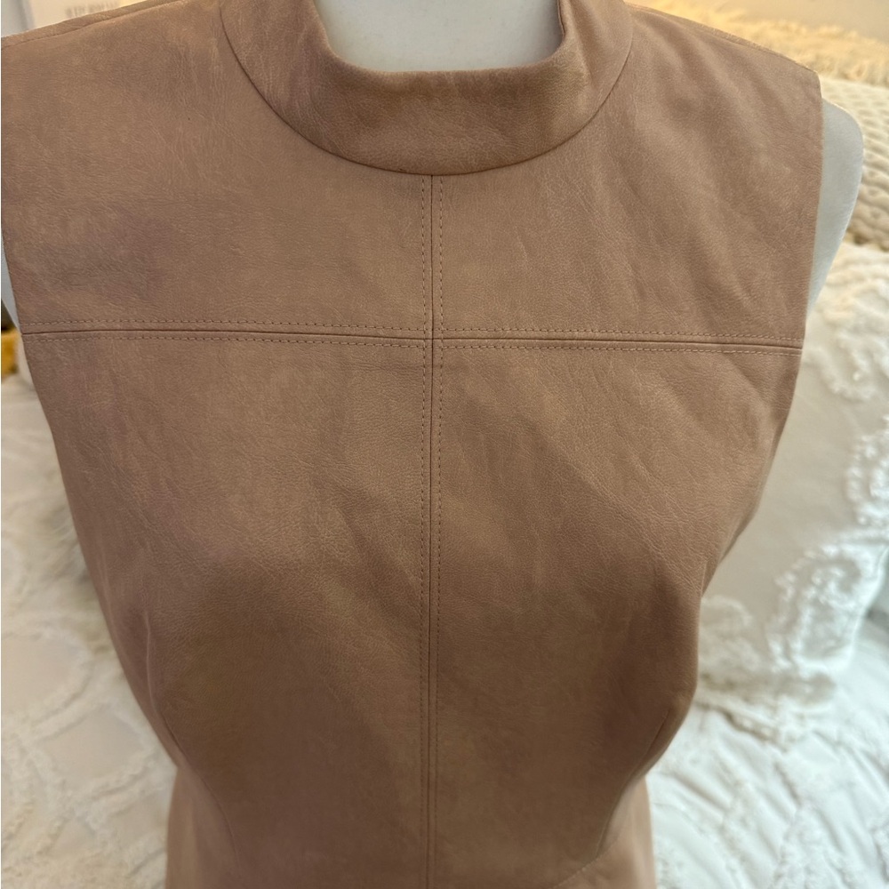 BCBGMaxAzria Blush faux leather Sleeveless Top
